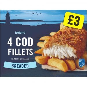 ICELAND 4PK BREADED COD FILLETS