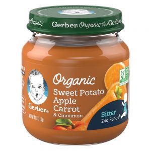 GERBER ORGANIC SWEET POTATO APPLE CARROT & CINNAMON 2ND