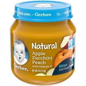 GERBER NATURAL APPLE ZUCCHINI PEACH  2ND