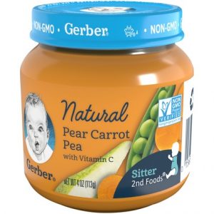 GERBER NATURAL PEAR CARROT PEA 2ND