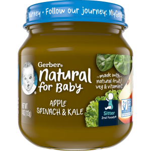 GERBER NATURAL APPLE SPINACH & KALE 2ND