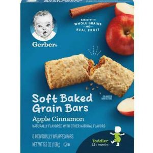 GERBER SOFT BAKED GRAIN BARS APPLE CINNAMON 8 BARS
