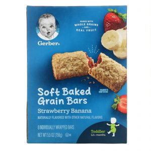 GERBER SOFT BAKED GRAIN BARS STRAWBERRY BANANA 8 BARS