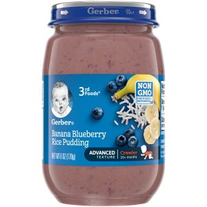 GERBER BANANA BLUEBERRY & RICE PUDDING 3RD