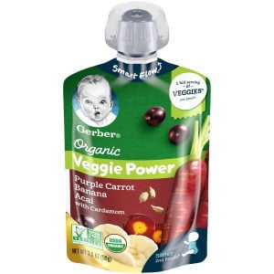 GERBER ORGANIC VEGGIE POWER PURPLE CARROT BANANA ACAI WITH CARDAMOM 2ND