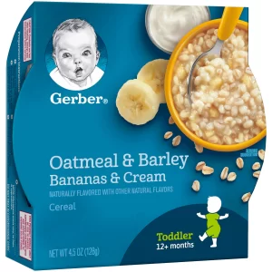 GERBER OATMEAL & BARLEY BANANAS & CREAM CEREAL