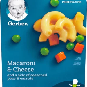 GERBER LIL' ENTREES MACARONI & CHEESE WITH SEASONED PEAS AND CARROTS