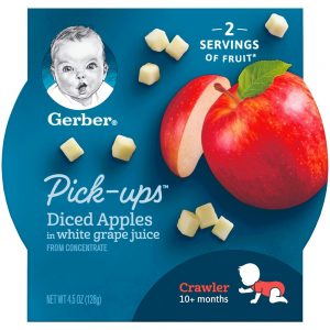 GERBER PICKUPS DICED APPLES IN WHITE GRAPE JUICE