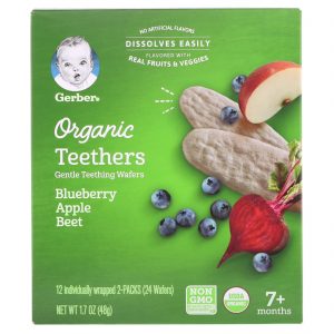 GERBER TEETHERS ORGANIC BLUEBERRY APPLE BEET