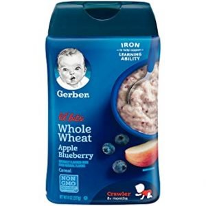 GERBER LIL' BITS WHOLE WHEAT APPLE BLUEBERRY CEREAL