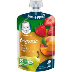 GERBER ORGANIC PEAR PEACH STRAWBERRY 2ND