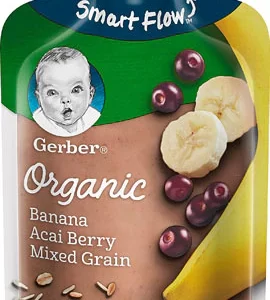 GERBER ORGANIC BANANA ACAI BERRY MIXED GRAIN