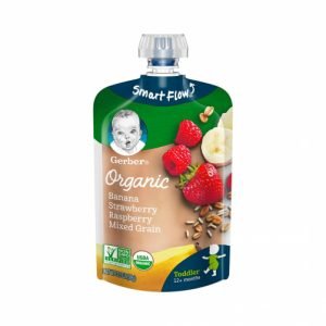 GERBER ORGANIC BANANA STRAWBERRY RASPBERRY MIXED GRAIN