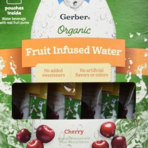 GERBER ORGANIC CHERRY FRUIT INFUSED WATER 4 POUCHES