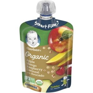GERBER ORGANIC APPLE MANGO RASPBERRY OATMEAL WITH AVOCADO