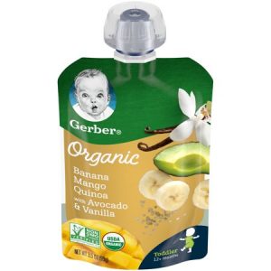 GERBER ORGANIC BANANA MANGO QUINOA WITH AVOACDO & VANILLA