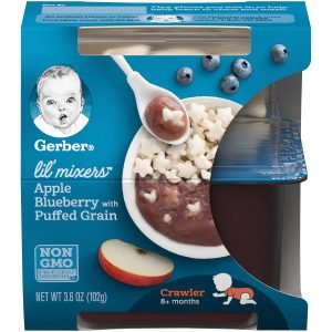 GERBER LIL MIXERS APPLE BLUEBERRY WITH PUFFED GRAIN