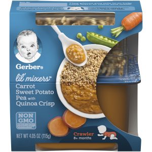 GERBER LIL' MIXERS CARROT SWEET POTATO PEA WITH QUINOA CRISP