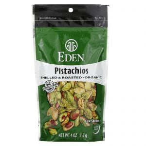 EDEN  PISTACHIOS, SHELLED & ROASTED, ORGANIC