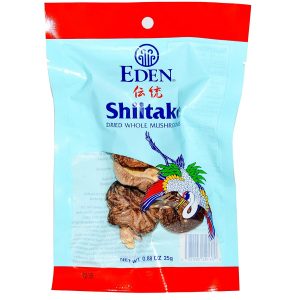 EDEN  SHIITAKE MUSHROOMS, WHOLE DRIED