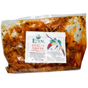 EDEN  PICKLED GINGER  SLICED, WITH SHISO LEAVES