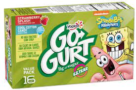 YOPLAIT GO-GURT STRAWBERRY & COTTON CANDY YOGURT