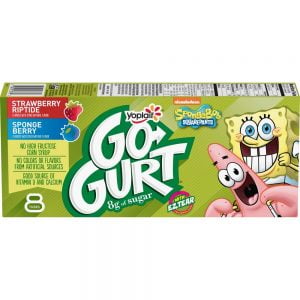 YOPLAIT GO-GURT SPONGBOB STRAWBERRY & BERRY YOGURT