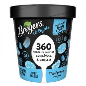 BREYERS DELIGHT COOKIES AND CREAM
