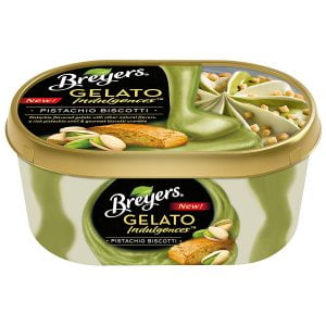 BREYERS GELATO PISTACHIO BISCOTTI  . OZ