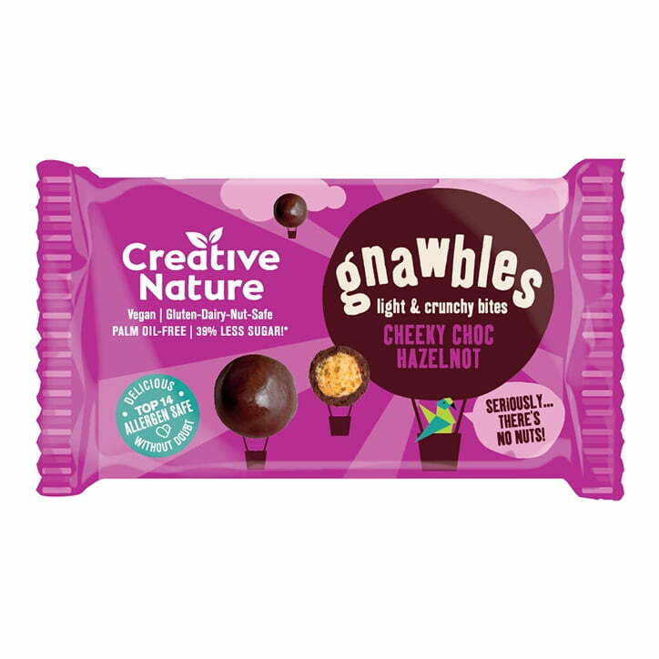 CREATIVE NATURE GNAWBLES CHEEKY CHOC HAZELNOT LIGHT & CRUNCHY BITES