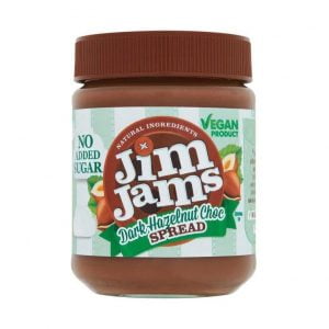 JIM JAMS VEGAN NO ADDED SUGAR DARK HAZELNUT CHOCOLATE SPREAD 330G