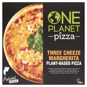 ONE PLANET VEGAN THREE CHEESZLY MARGHERTIA PIZZA
