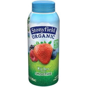 STONYFIELD ORGANIC SMOOTHIES LOW FAT DRINKABLE YOGURT WILD BERRY PROBIOTIC