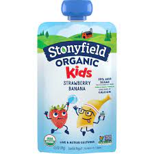 STONYFIELD ORGANIC LOWFAT YOGURT YOKIDS SQUEEZE POUCH STRAW BANANA