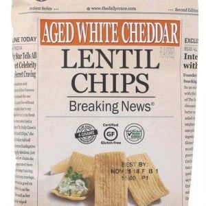 THE DAILY CRAVE AGED WHITE CHEDDAR LENTIL CHIPS SMALL