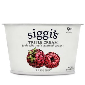 SIGGI'S SKYR ICELANDIC STYLE STRINED WHOLE MILK YOGURT TRIPLE CREAM RASPBERRY