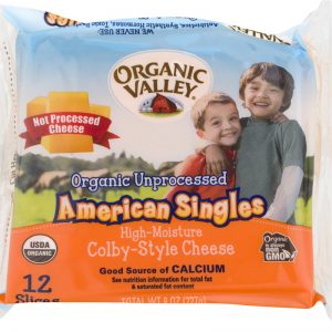 ORGANIC VALLEY CHEESE PASTEURIZED VARIETIES AMERICAN SINGLES UNPROCESSED 12CT