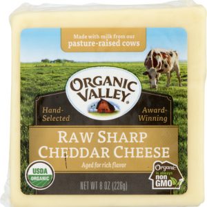 ORGANIC VALLEY CHEESE UNPASTEURIZED RAW MILK VARIETIES RAW SHARP CHEDDAR