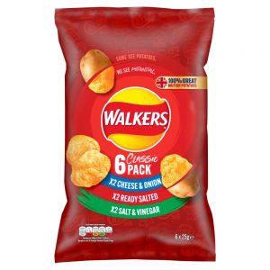 WALKERS CLASSIC VARIETY MULTIPACK CRISPS 25G 6PK