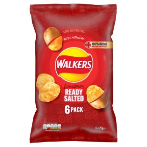 WALKERS READY SALTED MULTIPACK CRISPS 25G 6PK