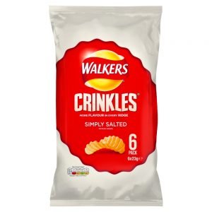 WALKERS CRINKLES SIMPLY SALTED MULTIPACK CRISPS 23G 6PK